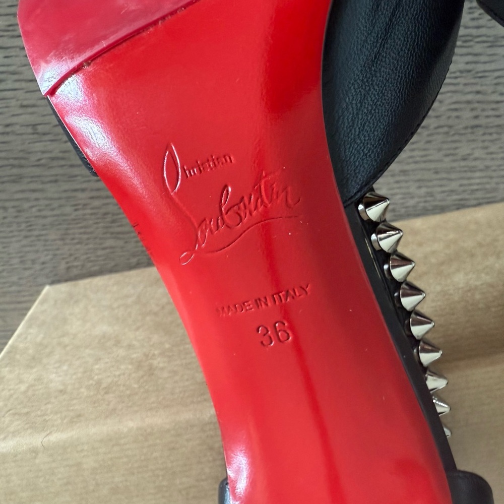 Christian Louboutin Spike Cross 100 Black Pump - Picture 8 of 13